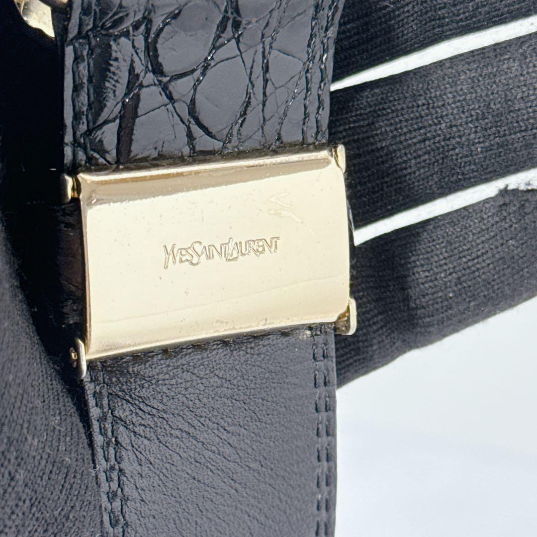 YVES SAINT LAURENT　サンローラン ベルト クロコ 革張り 美品