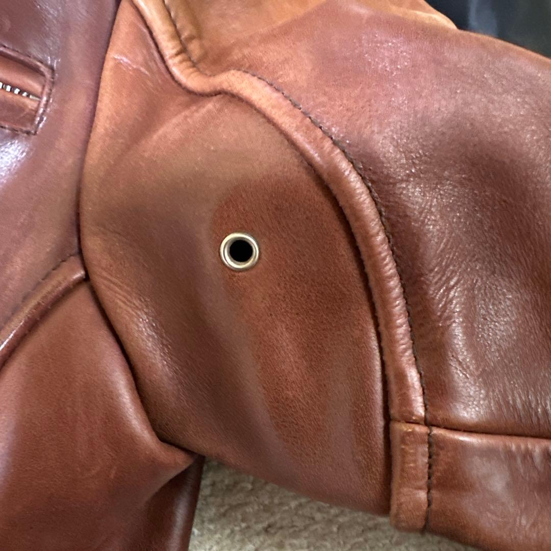 EURO LEATHER ブラウンレザー シングルライダースジャケット