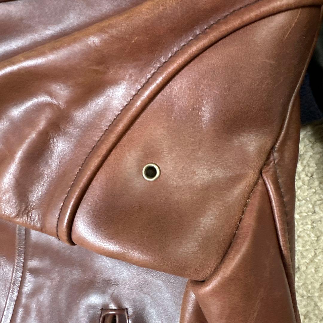 EURO LEATHER ブラウンレザー シングルライダースジャケット