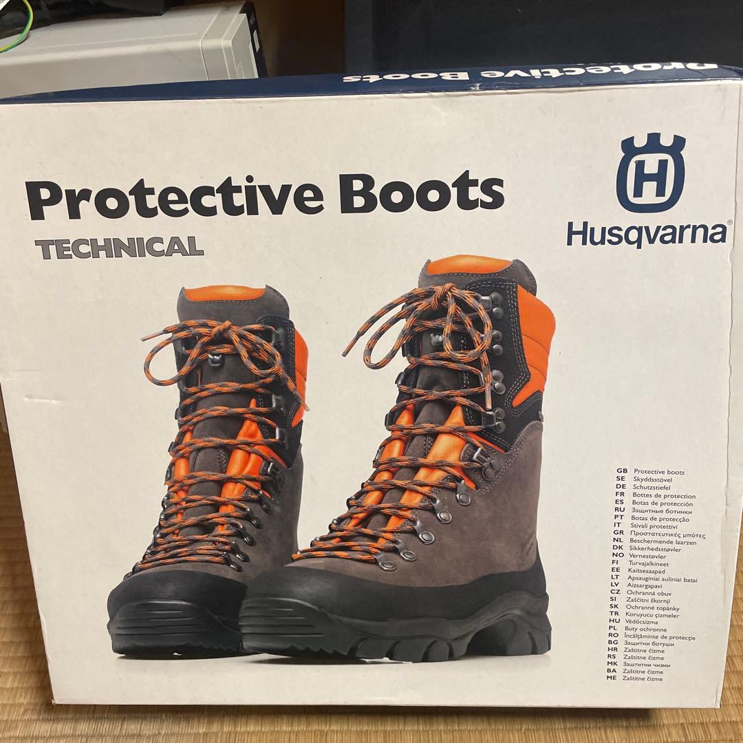 新品ハスクバーナ安全靴 グレー/オレンジ