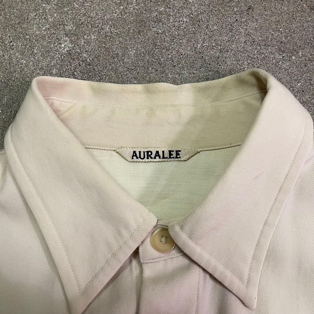 トップス AURALEE WOOL MAX GABAGINE SHIRT IVORY
