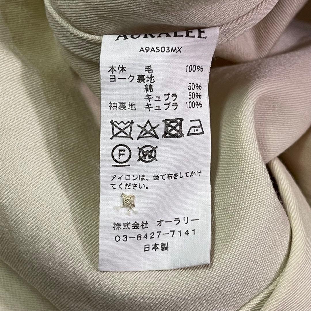 トップス AURALEE WOOL MAX GABAGINE SHIRT IVORY