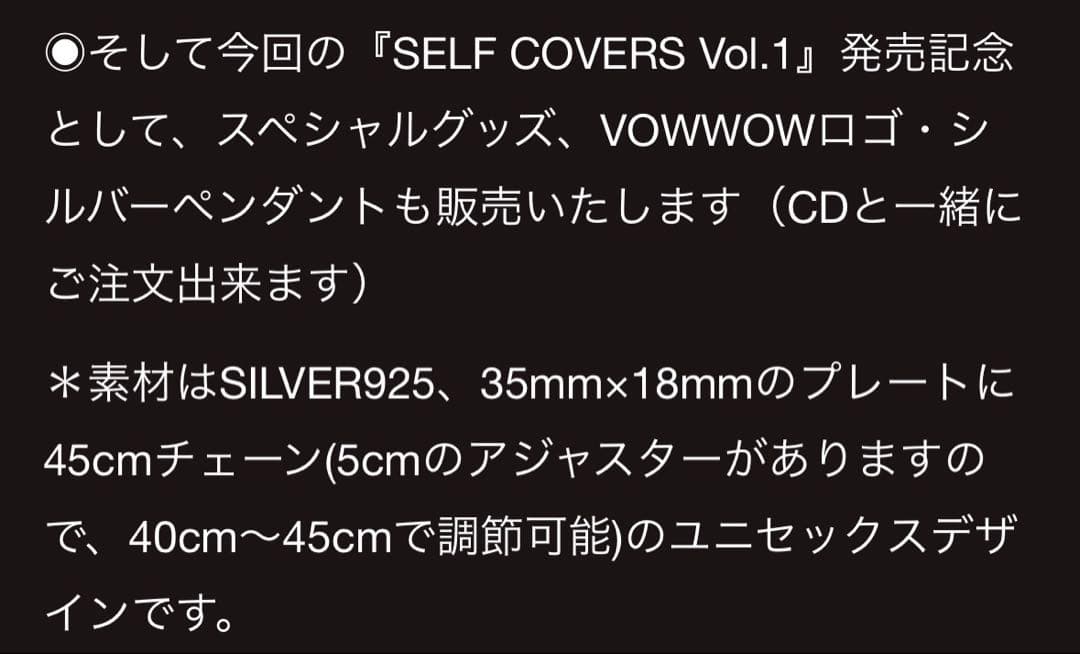 ◾️USAGI◾️ 【未使用】VOWWOWロゴ・シルバーペンダント