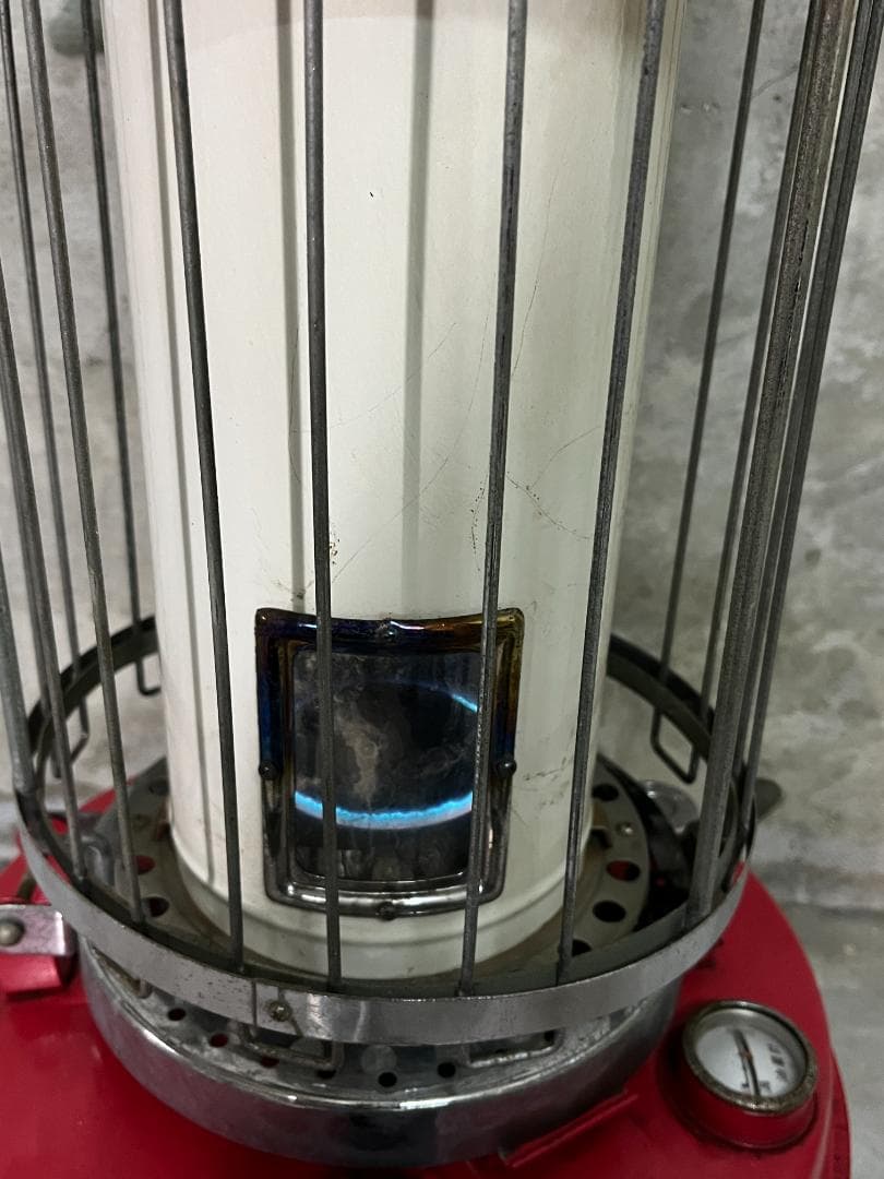 HITACHI製 ブルーフレーム ストーブ｜レトロ赤｜芯燃焼確認済み｜現役可動品