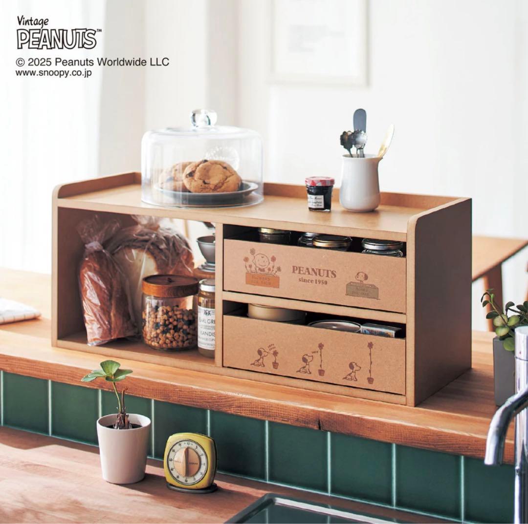 【ベルメゾン】キッチンカウンター上収納ボックス 「スヌーピー」【新品未使用】