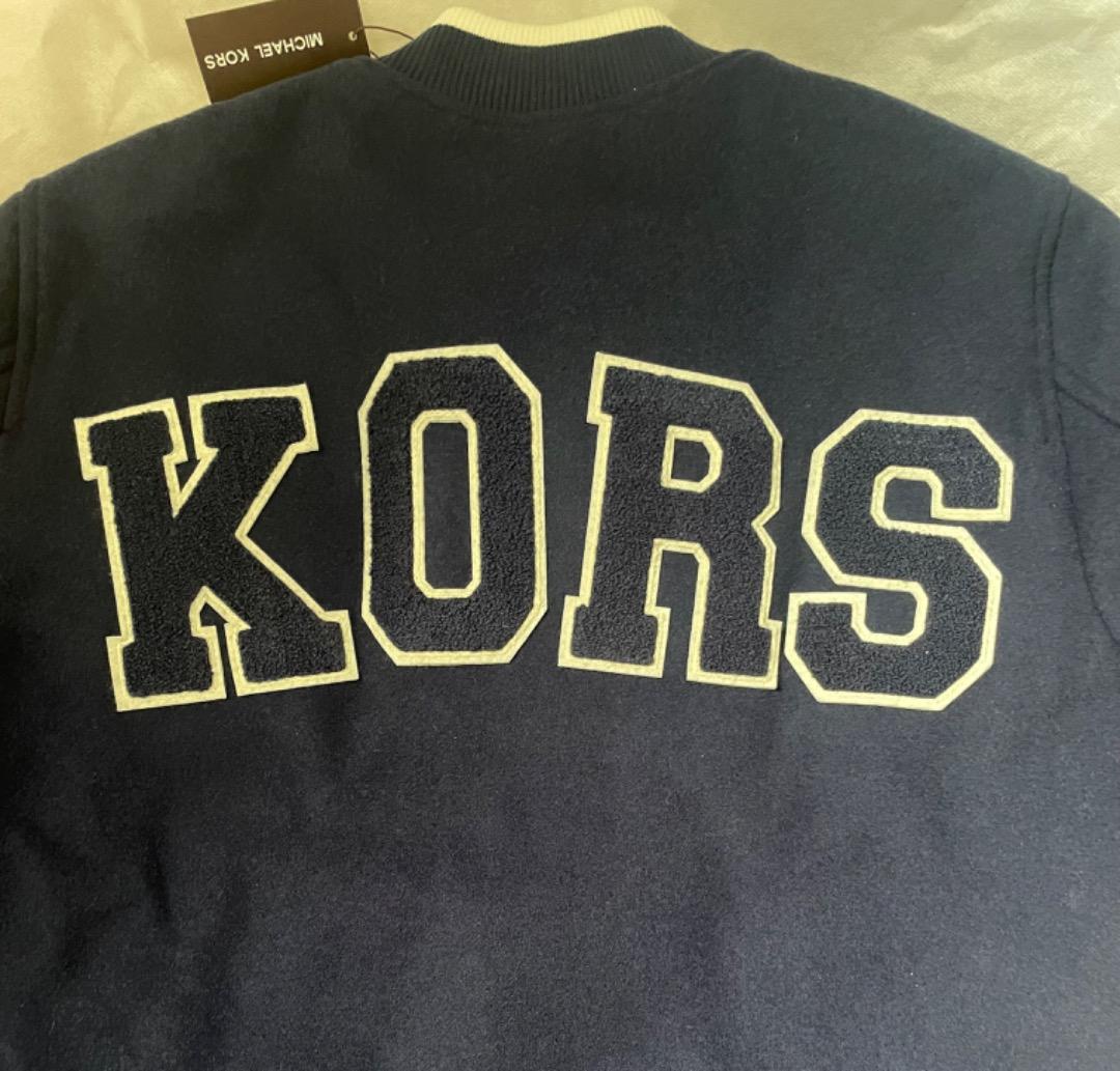 ネイビー スタジャン マイケルコース　MK刺繍ロゴ付き メンズXS/レディースM