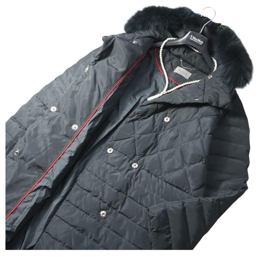 MaxMara マレーラ　軽やか軽量♪キルティングフォックスファー　ダウンコート