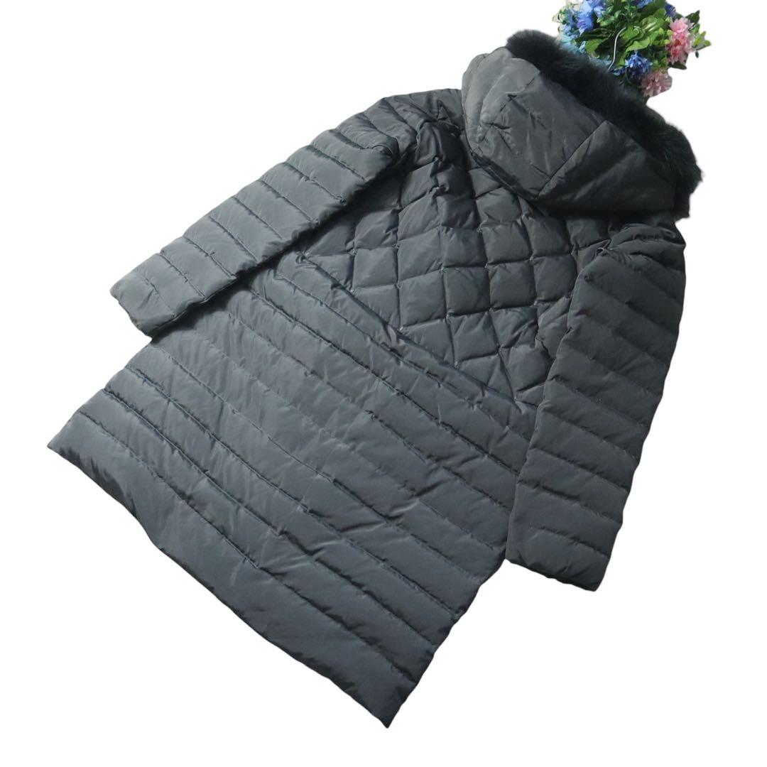 MaxMara マレーラ　軽やか軽量♪キルティングフォックスファー　ダウンコート