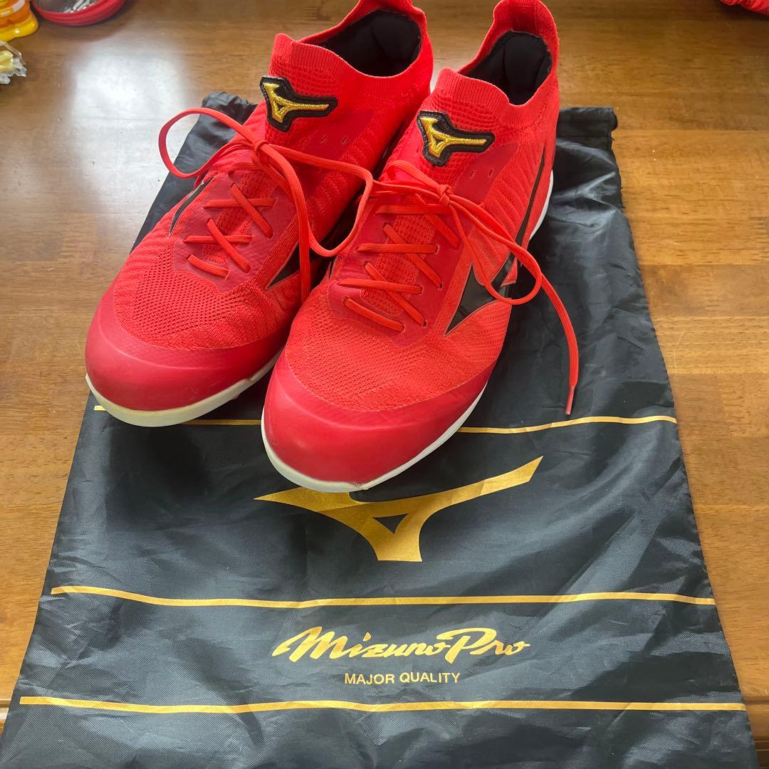 限定品MizunoPro レッド スパイク 収納袋付き