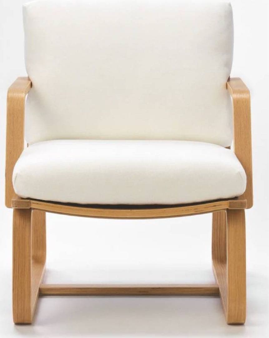 ■送料込■無印 リビングでもダイニングでもつかえるソファチェア アームイス紺色