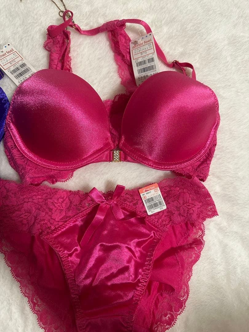 廃盤レアエメフィール サテン ブラジャーショーツセット B70/M まとめ売り