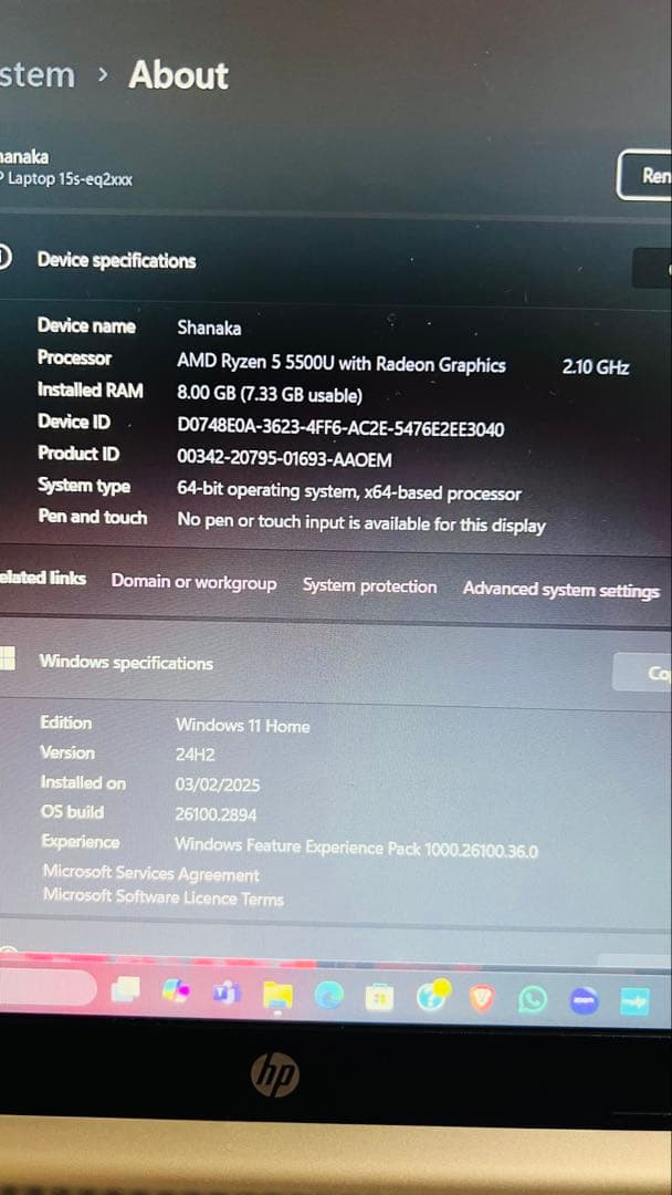 HP AMD Ryzen 5 5500U ノートパソコン