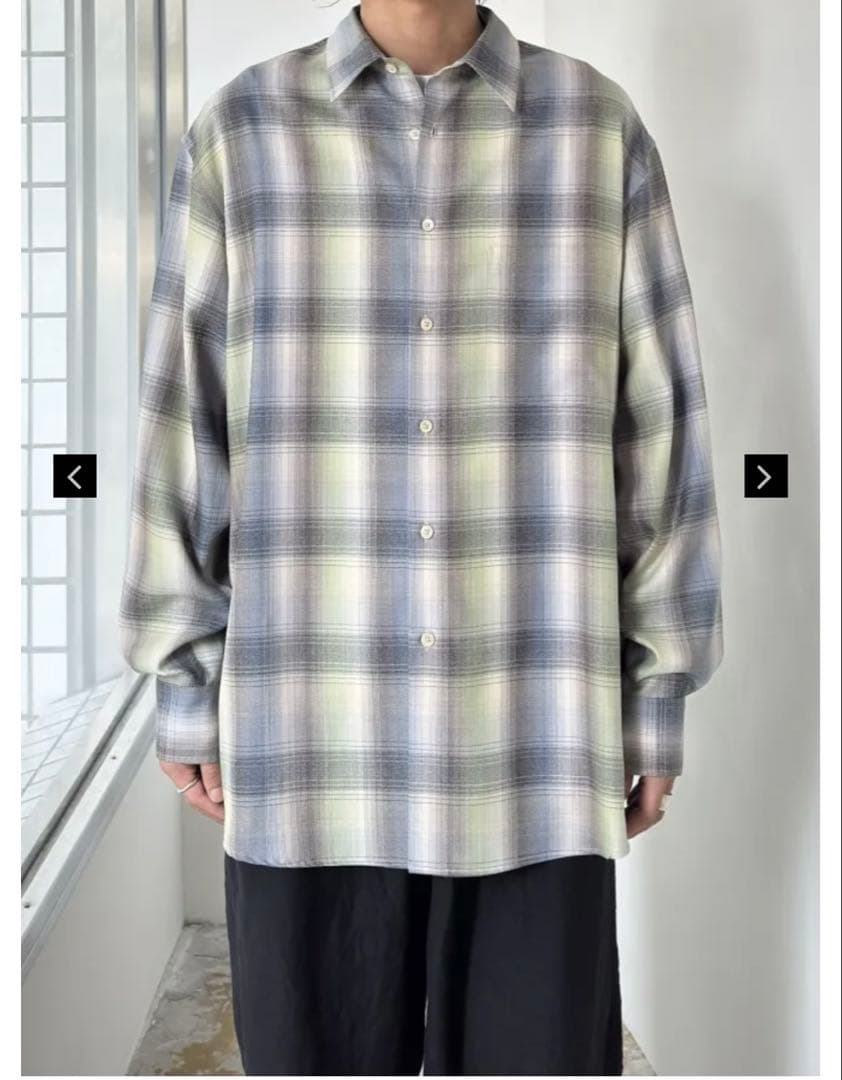 トップス AURALEE SUPER LIGHT WOOL CHECK SHIRT 4