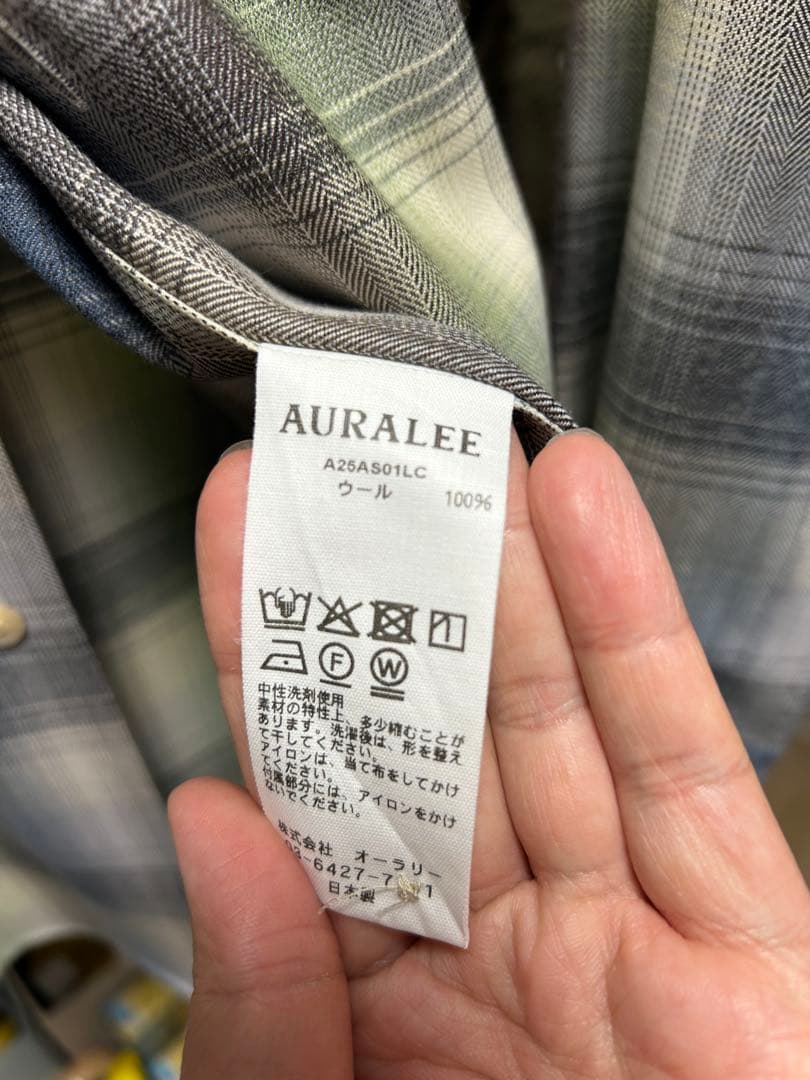 トップス AURALEE SUPER LIGHT WOOL CHECK SHIRT 4