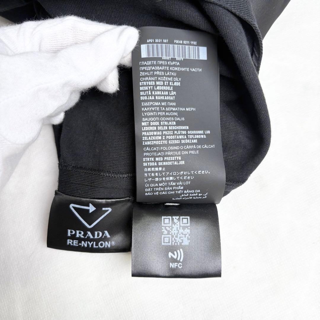 プラダ 2021 コットン リナイロン 切替ワンピース トライアングルロゴ 40