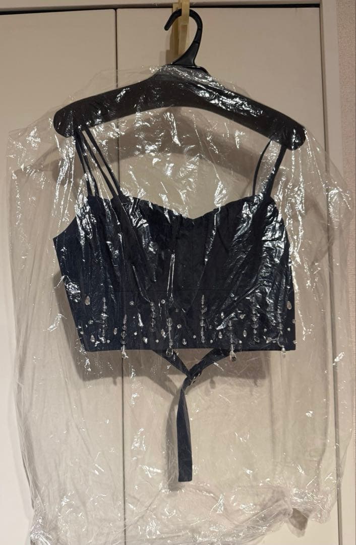 Lily Brownクリアビジュー デニム ビスチェ/ロングスカート サイズF