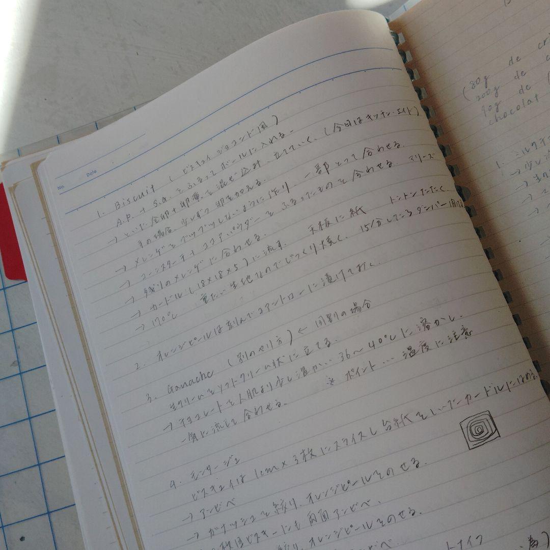ル・コルドン・ブルー東京校　菓子基礎コース　レシピノート