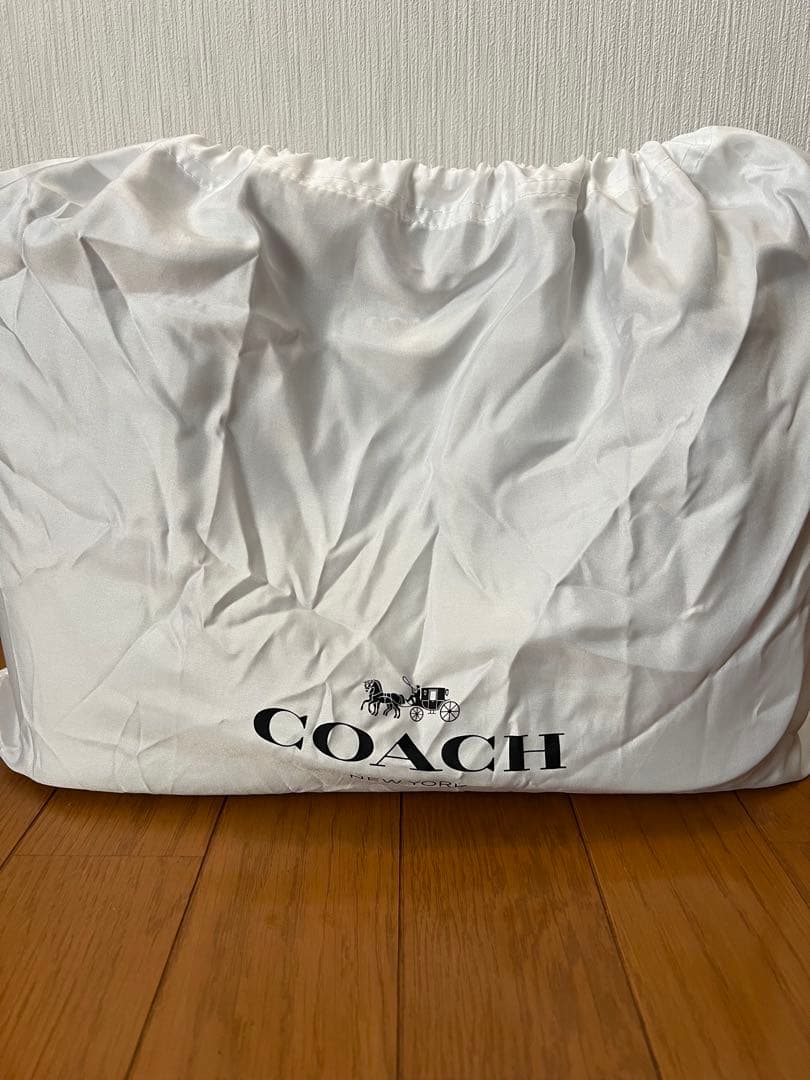 COACH ネイビーブルー レザー トートバッグ