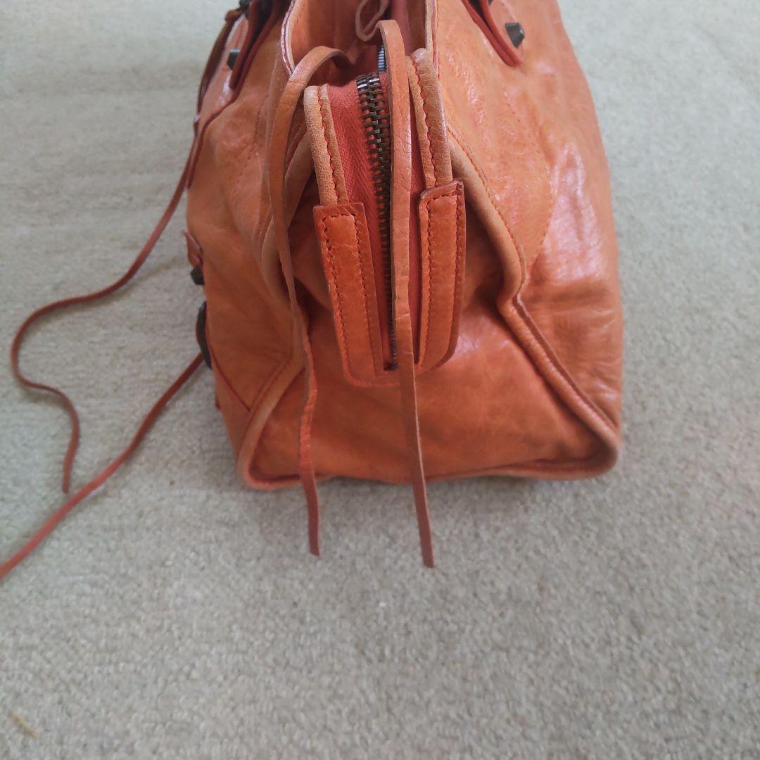 バレンシアガ　レザー ハンドバッグ　ブラウン系