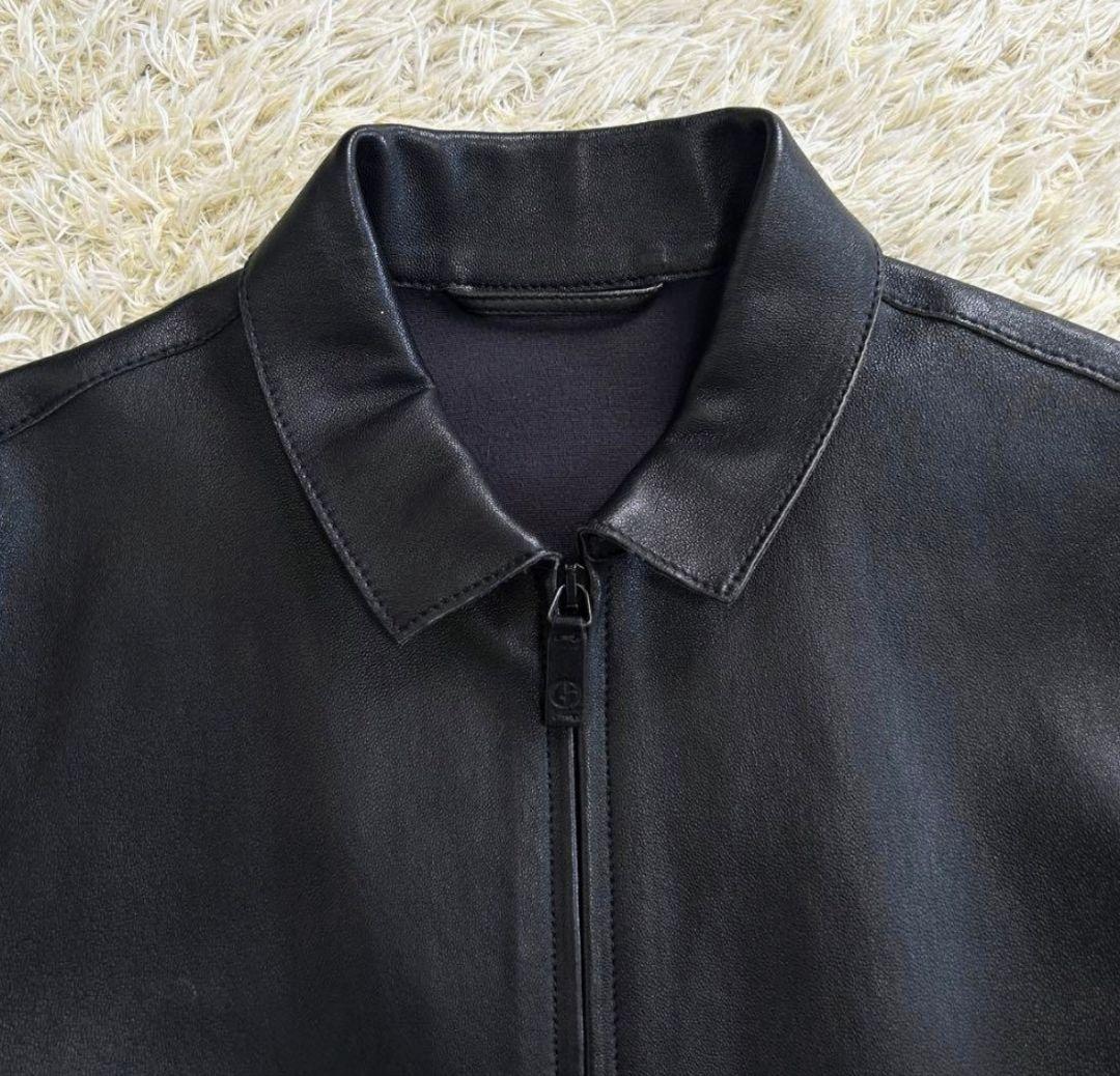 ​【極美品】GIORGIO ARMANI 最高級ラムレザー シャツジャケット M