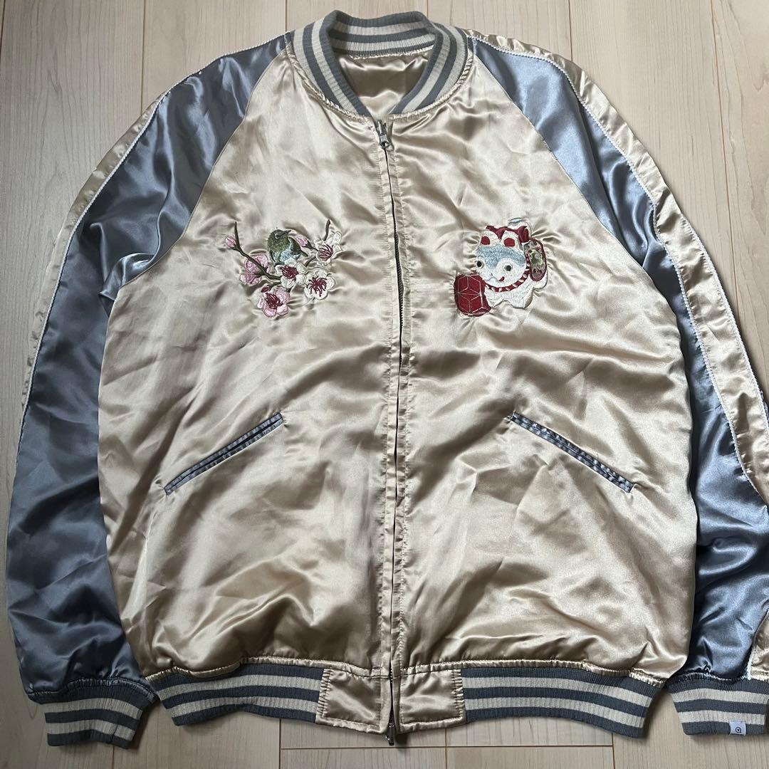 VANQUISH スカジャン ビッグ刺繍 和柄　猫　リバーシブル