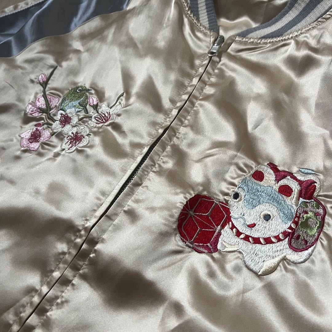 VANQUISH スカジャン ビッグ刺繍 和柄　猫　リバーシブル