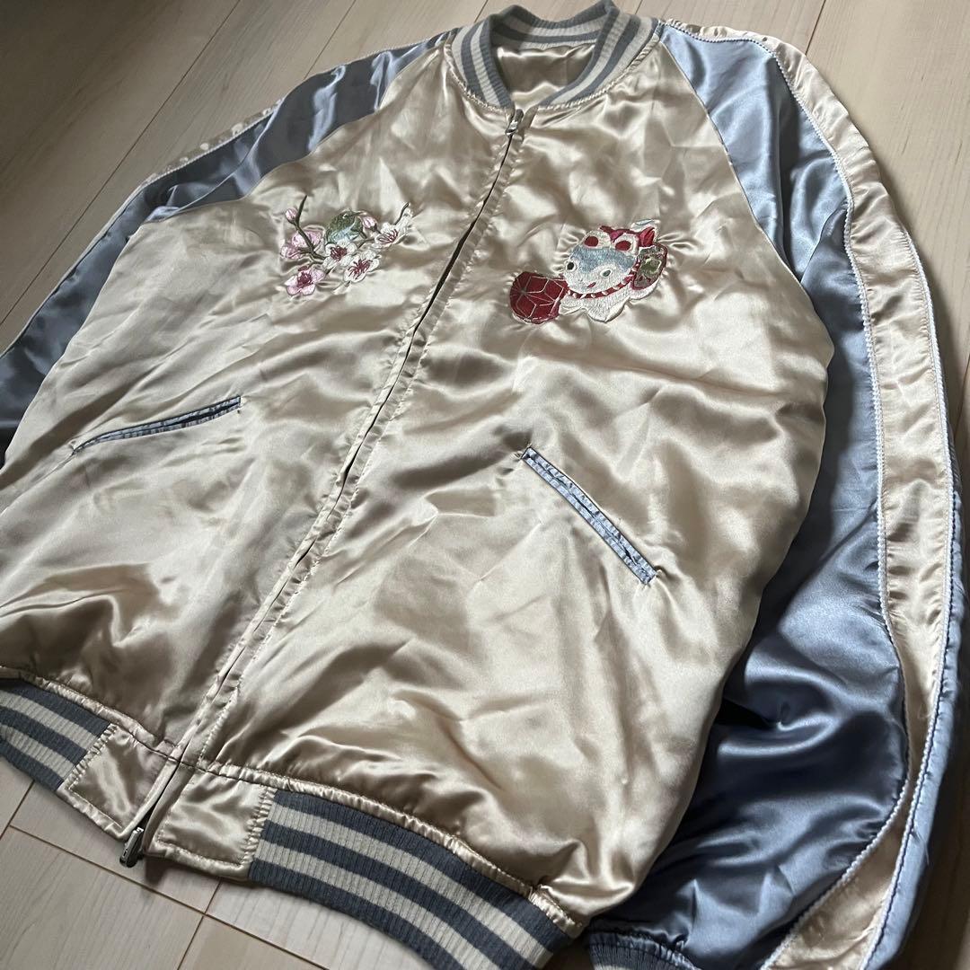 VANQUISH スカジャン ビッグ刺繍 和柄　猫　リバーシブル