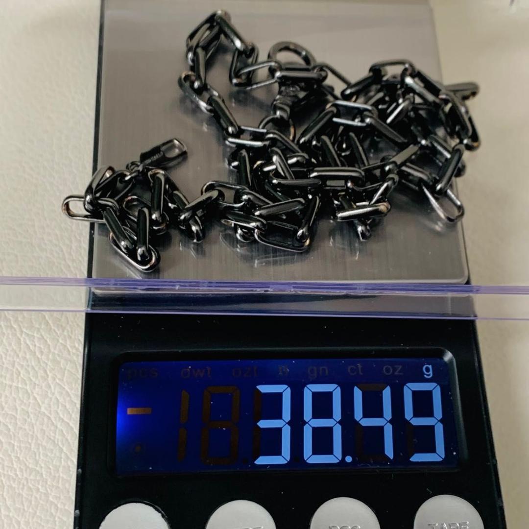 Sterling 刻印 ライオンハート 大ぶり ネックレス ブラック ロング