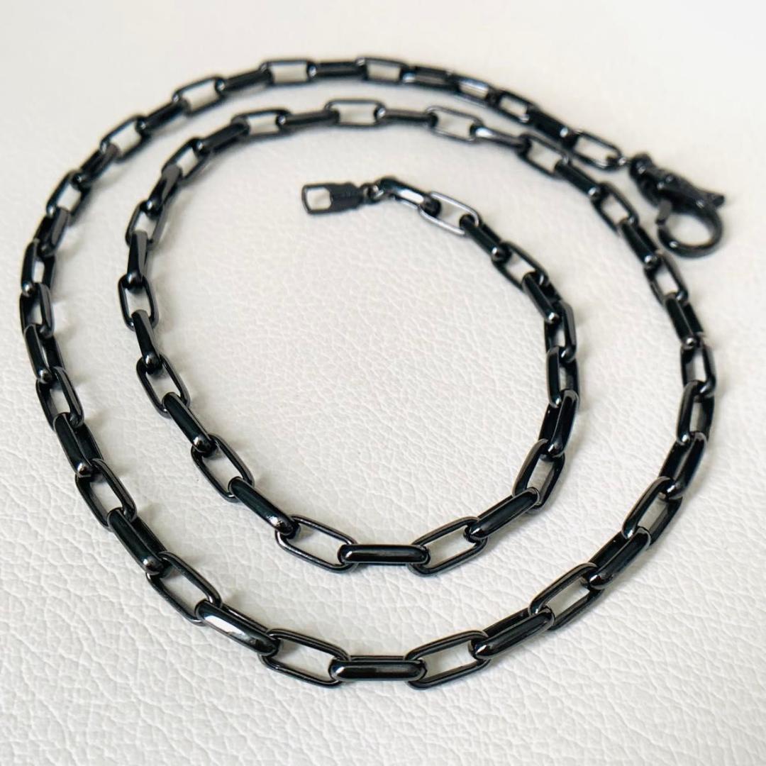 Sterling 刻印 ライオンハート 大ぶり ネックレス ブラック ロング