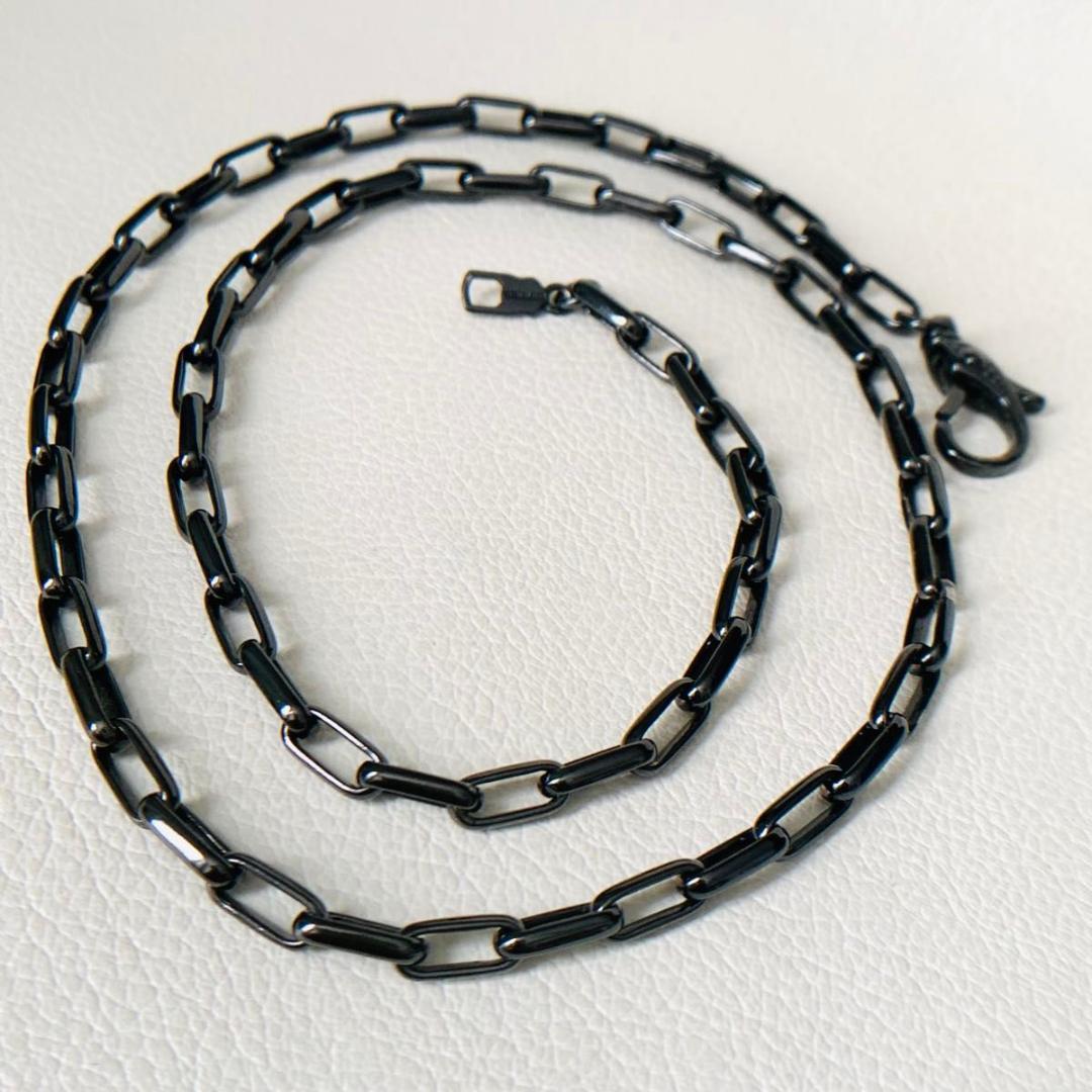 Sterling 刻印 ライオンハート 大ぶり ネックレス ブラック ロング