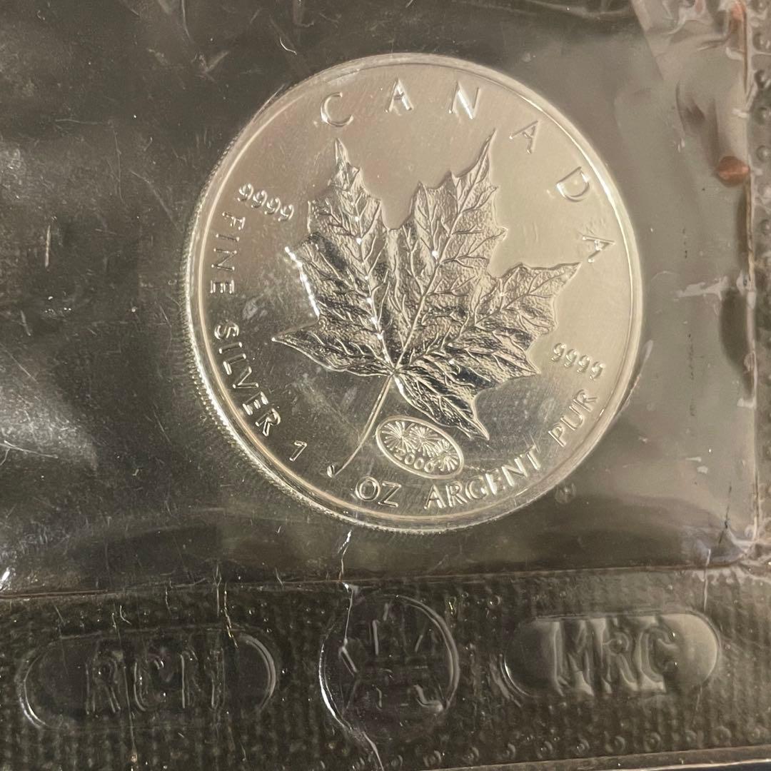 カナダ 9999純銀 1オンス 5ドル 2000年 メープルリーフ銀貨