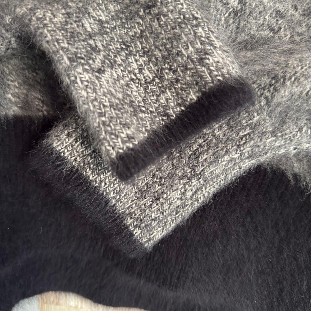 ユナイテッドアローズ フォックス混 クルーネックニット カシミヤ混 グレー系