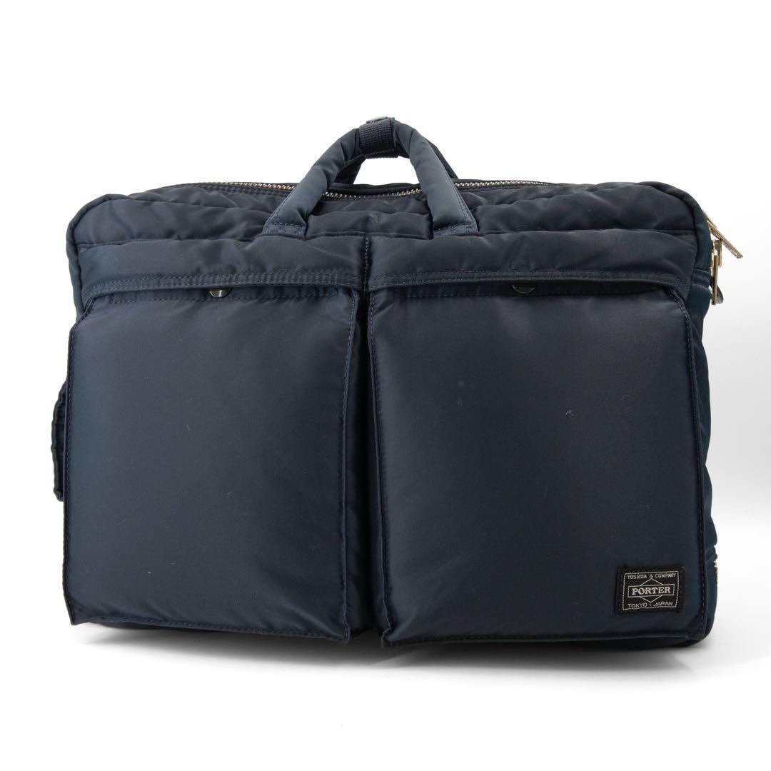 A085【ポーター／タンカー】ブリーフケース　ビジネスバッグ　リュック　ブルー