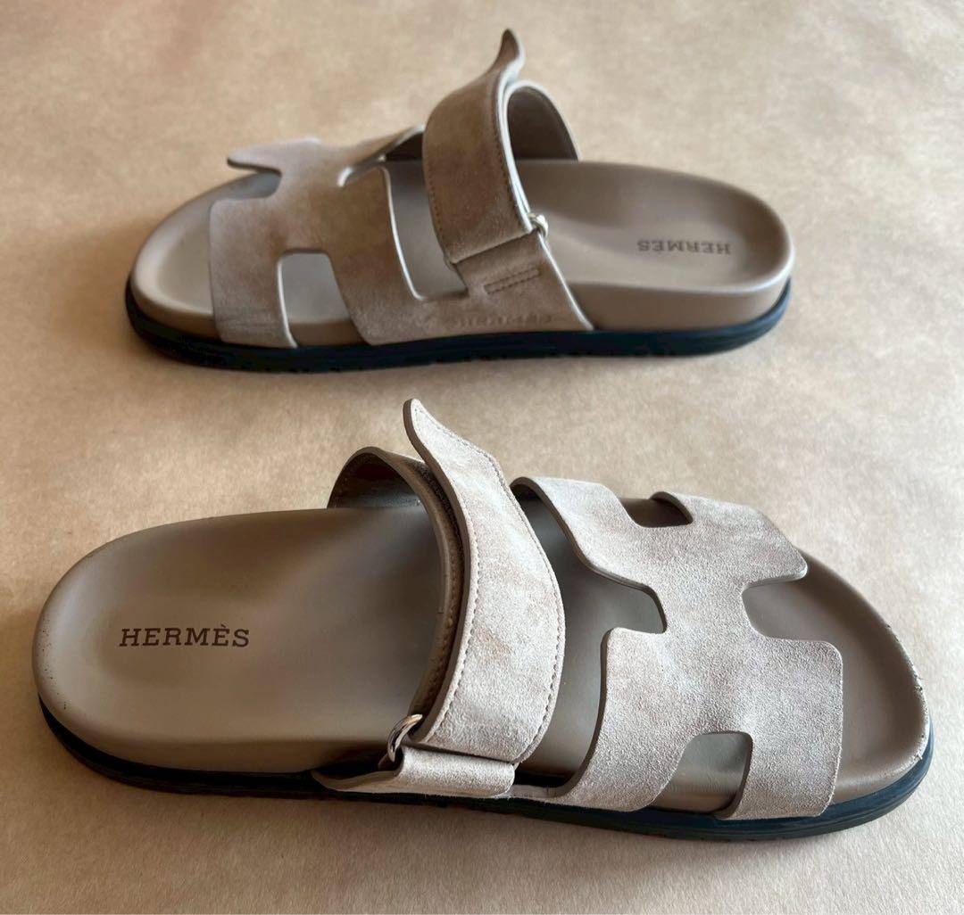 【美品】エルメス HERMES シプレ 37 サンダル ベージュ シェーヴル
