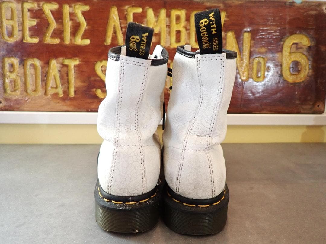 Dr. Martens ホワイト ブラック ワークブーツ 8ホール 24㎝