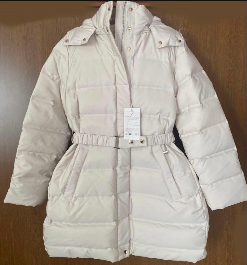 撥水加工入りウィンドブレーカーフード付きダウン ジャケット　ZARA 新品　L