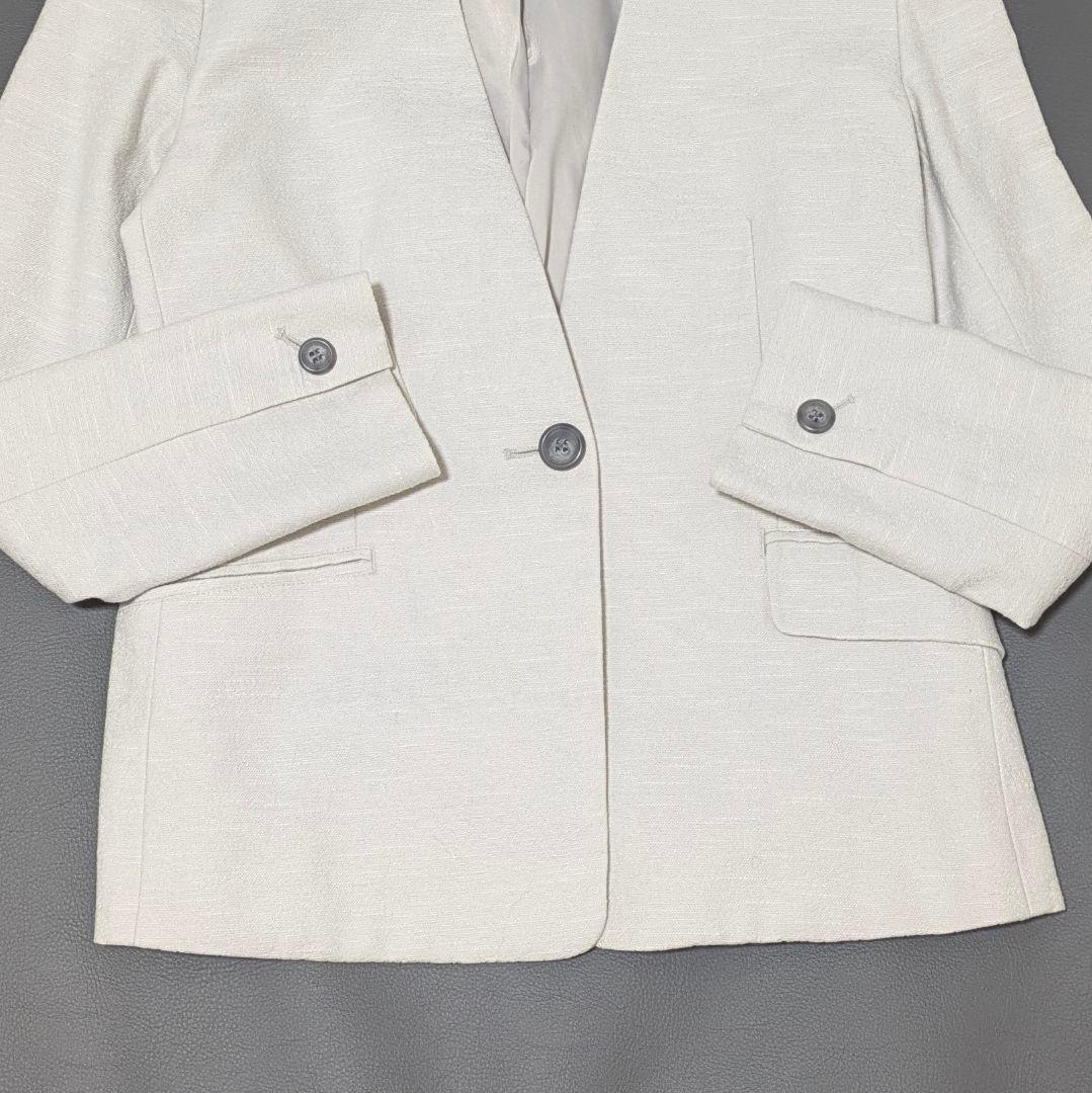 人気✨プラステ　スラブストレッチパンツスーツ　セットアップ　ノーカラーカラーレス