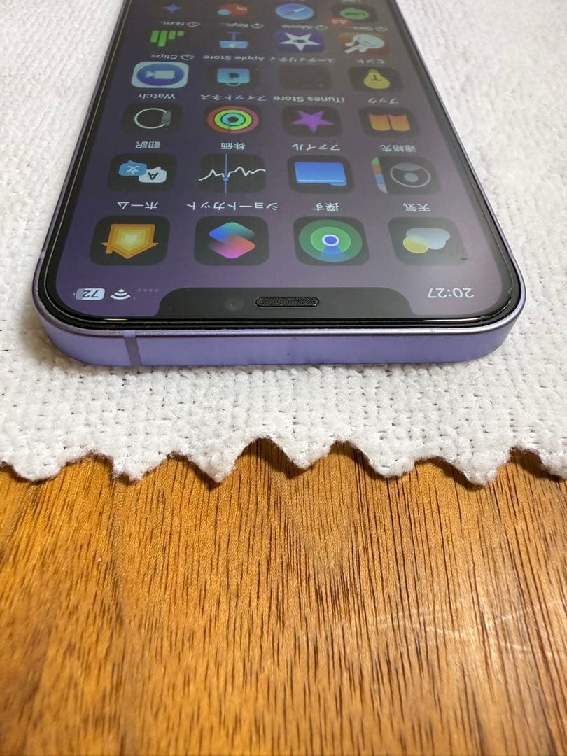 Apple iPhone 12 64GBパープル　シリコンケース付き　電池86%