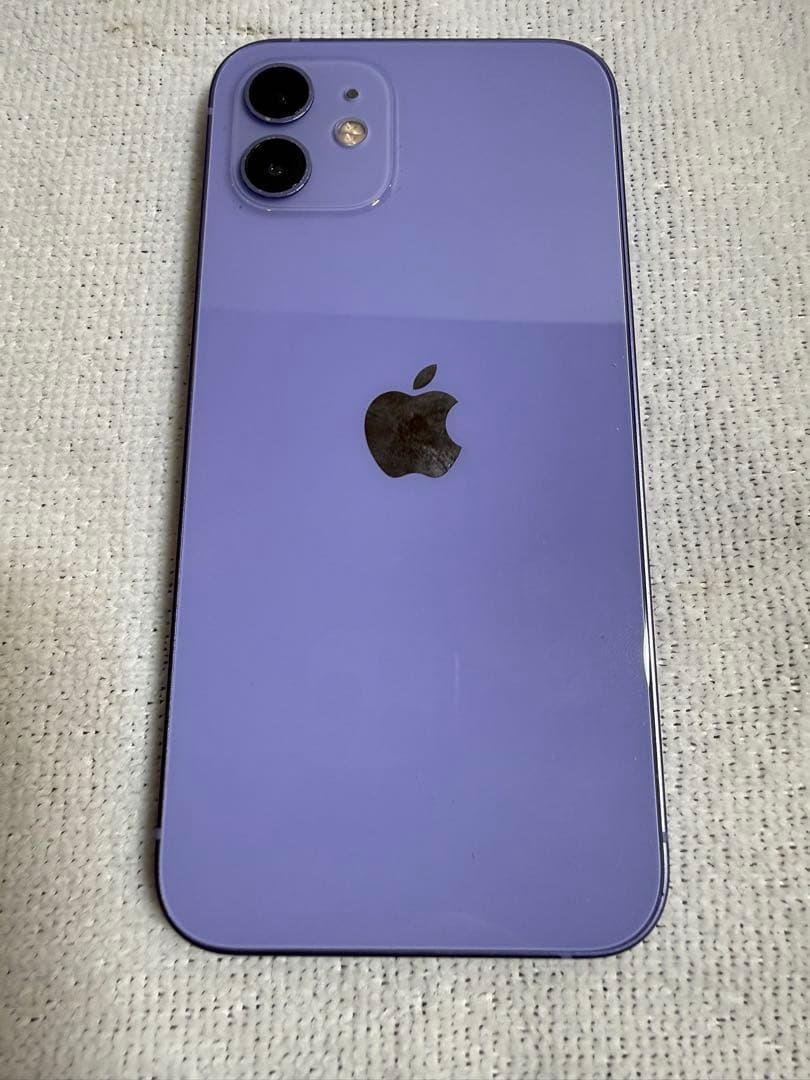 Apple iPhone 12 64GBパープル　シリコンケース付き　電池86%