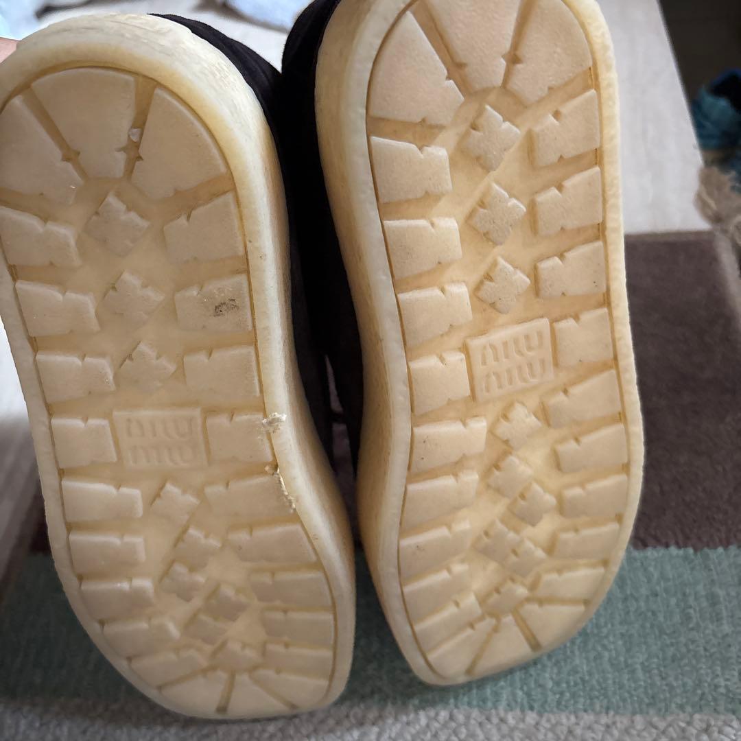 明日値段戻します。miumiu モカシン　ブーツ　25cm