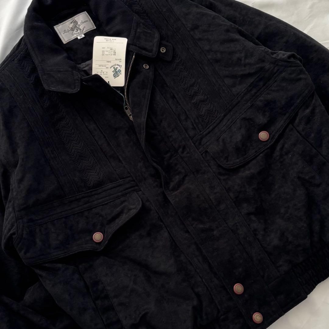 00’s vintage スエード調ブルゾン ブラック 短丈 アメカジ シティー