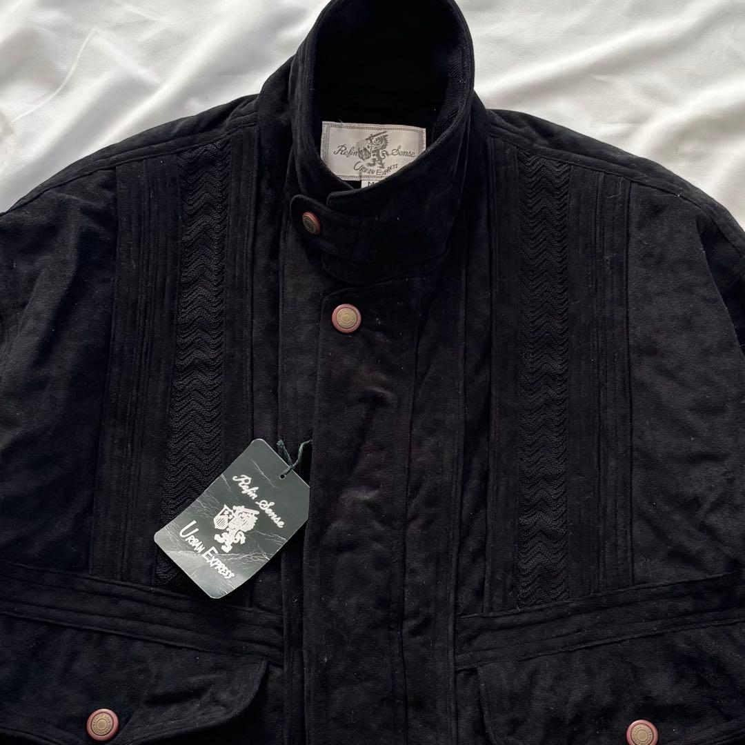 00’s vintage スエード調ブルゾン ブラック 短丈 アメカジ シティー