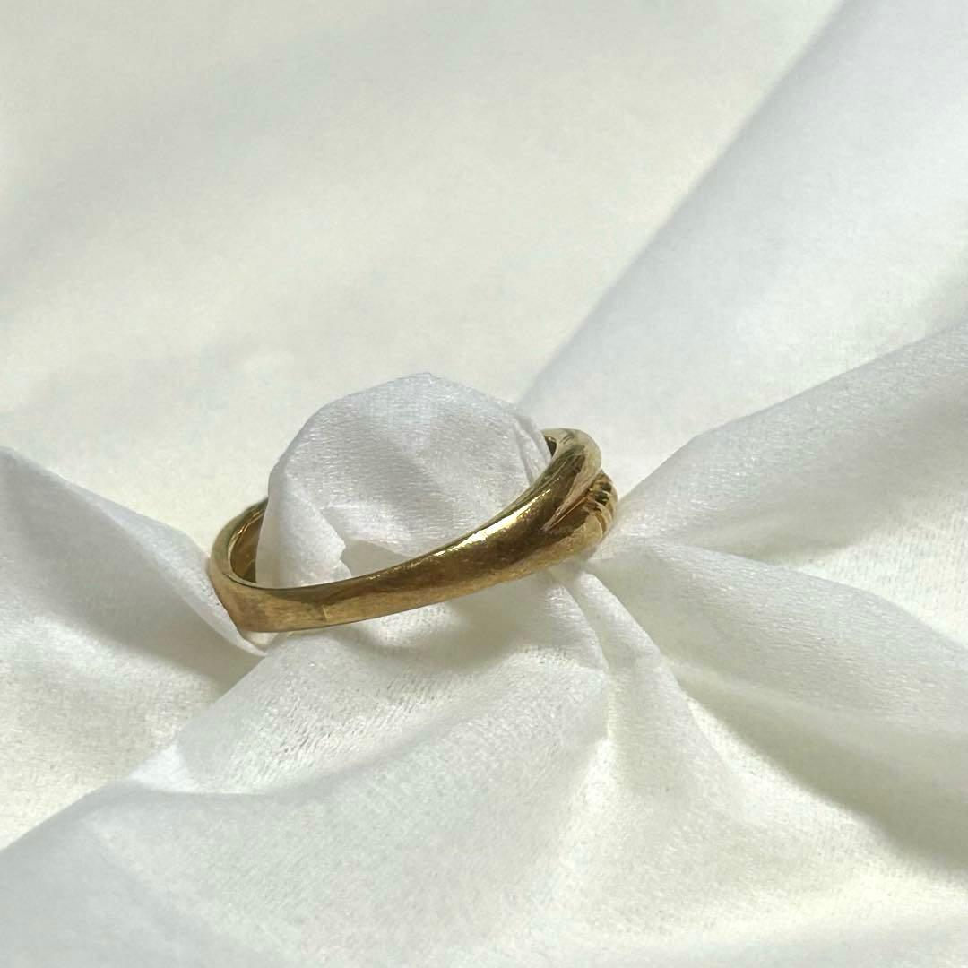 K18ゴールド ダイヤモンドリング　ノットデザイン 結び目　ジュエリーマキ