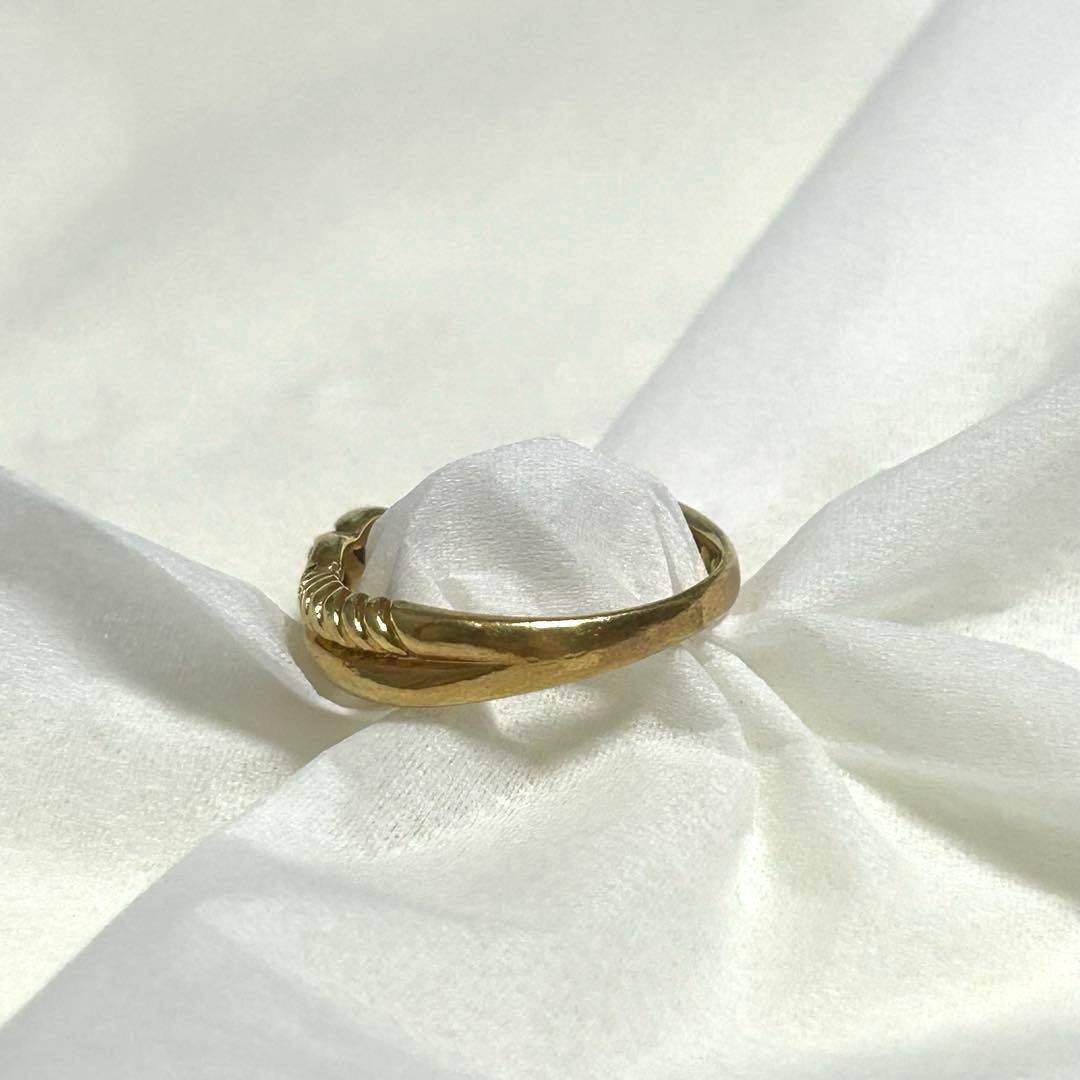 K18ゴールド ダイヤモンドリング　ノットデザイン 結び目　ジュエリーマキ