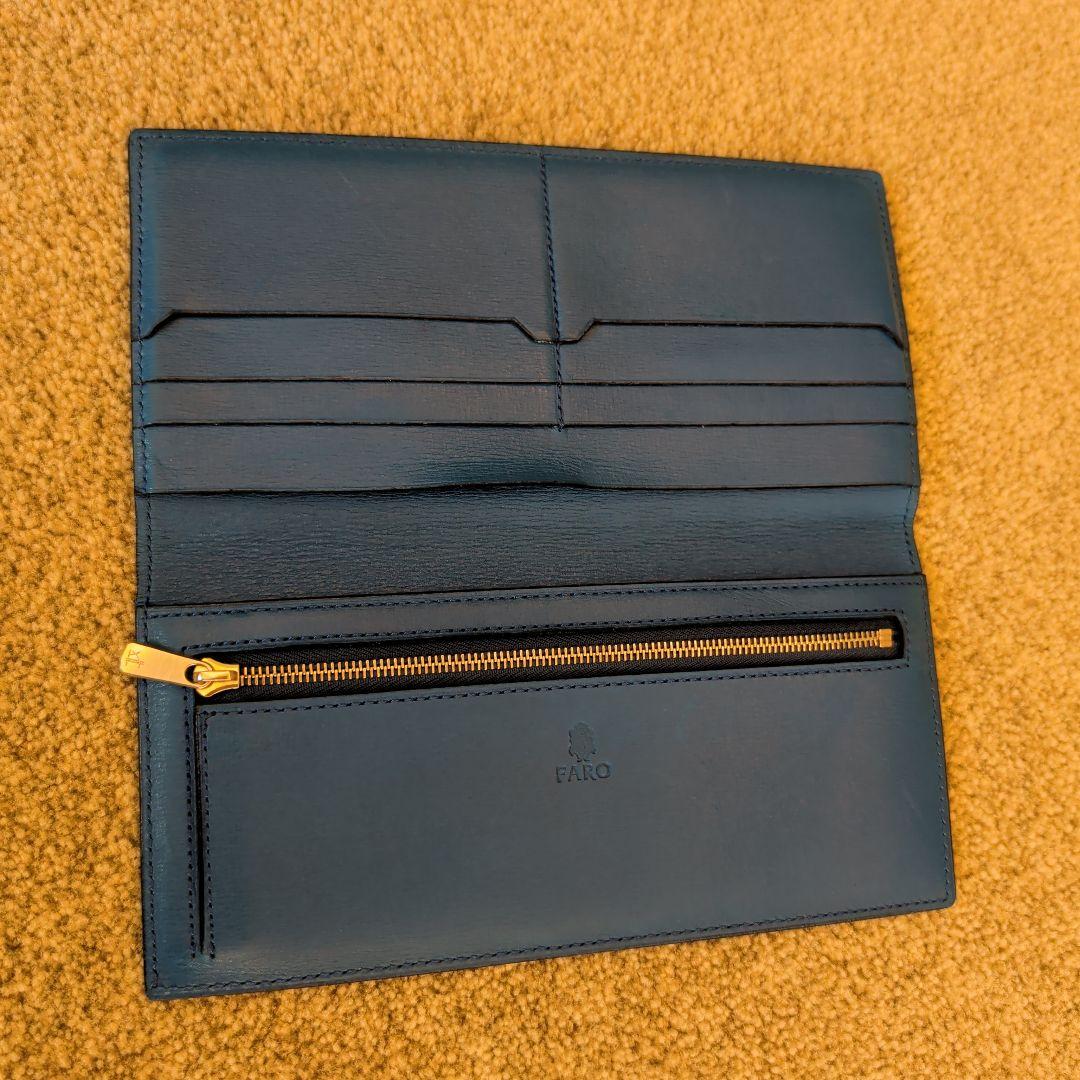 【さーちゃん様専売】ファーロ FARO 長財布 リザード トカゲ 本革 ブルー