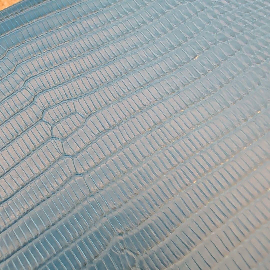 【さーちゃん様専売】ファーロ FARO 長財布 リザード トカゲ 本革 ブルー