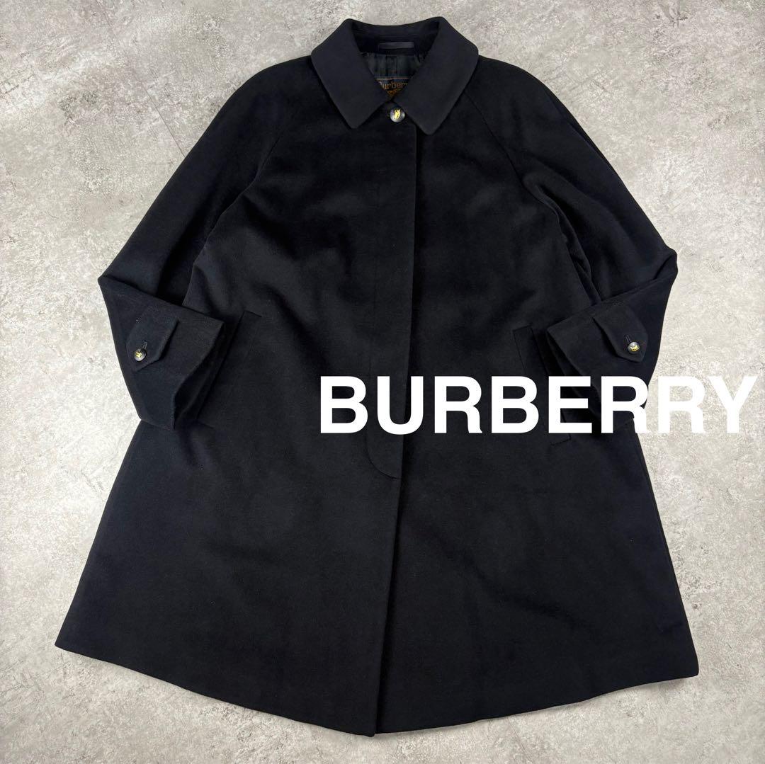 美品　バーバリー　BURBERRY アンゴラ　バルカラー　コート　Aライン 9