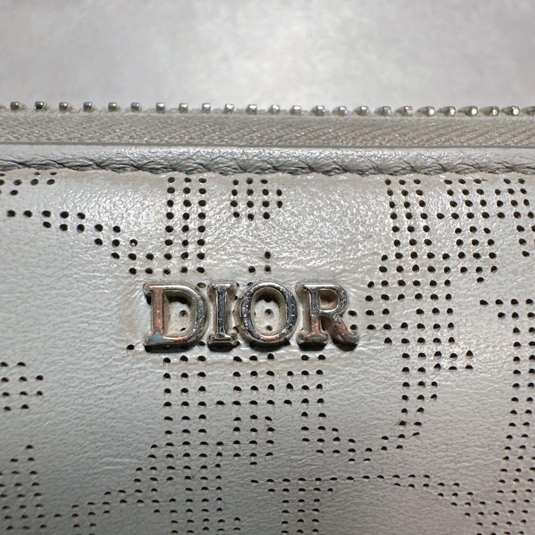 Dior ディオール ラウンドジップ 長財布 グレー トロッター ウォレット
