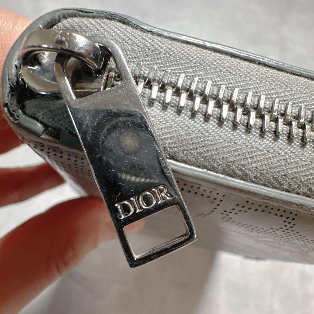 Dior ディオール ラウンドジップ 長財布 グレー トロッター ウォレット