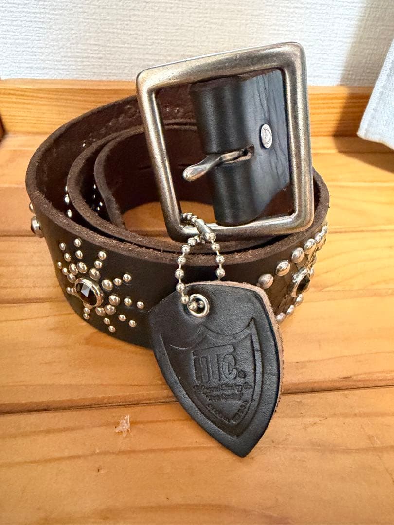 新品未使用　HTC ピーナッツオーバーレイベルト　ブラックレザー　36